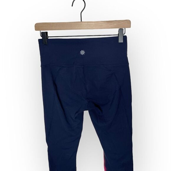 Athleta Salutation Color Block Capri Pink Navy - Picture 6 of 10